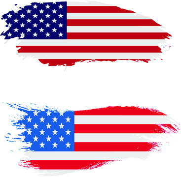 Brush Stroke With USA National Flag