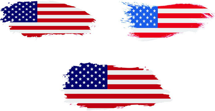 Brush Stroke With USA National Flag