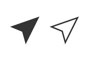 Arrow gps line icon set on white. Vector illustration