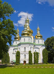Fototapeta na wymiar Trinity Cathedral in Gustynsky Monastery in Chernihiv region, Ukraine