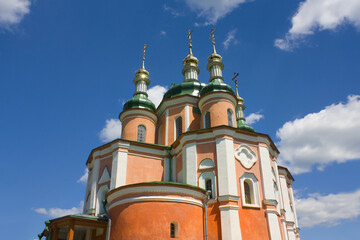 Fototapeta na wymiar Peter and Paul Church in Gustynsky monastery in Gustia village, Ukraine
