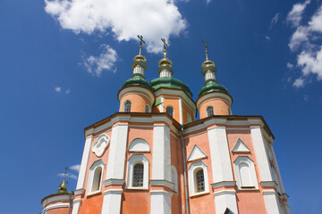 Fototapeta na wymiar Peter and Paul Church in Gustynsky monastery in Gustia village, Ukraine