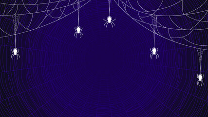 Spider Web On Dark Background Halloween Design Elements Spooky Scary Horror Decor Vector