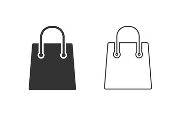 Shopping bag vector line icon set