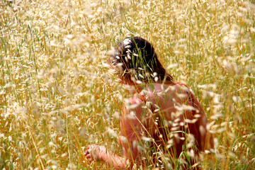 Walking through the grass