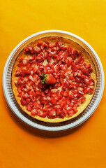Strawberry cheesecake top view