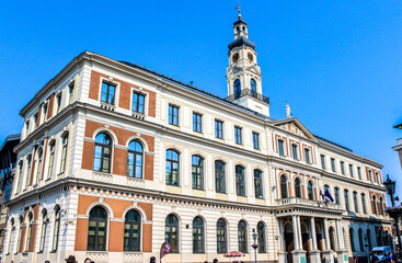 Fototapeta na wymiar Riga City Council (Rigas Dome) at the Town Hall Square. Latvia