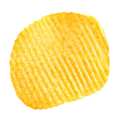 potato chips isolated on white background, clipping path, full depth of field