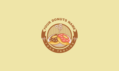 Vintage Donuts Logo Vector 2