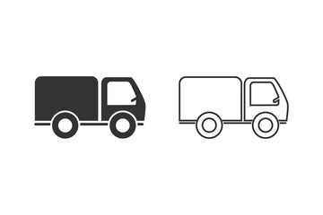 Truck line icon set vector. Vector illustration