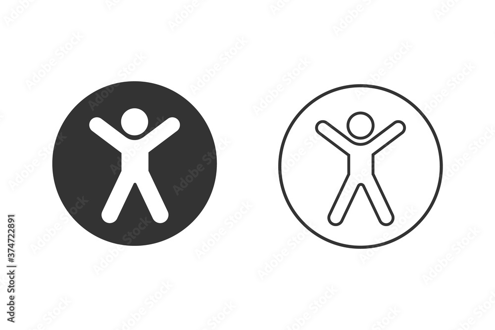 Poster accessibility line icon set universal access vector icon