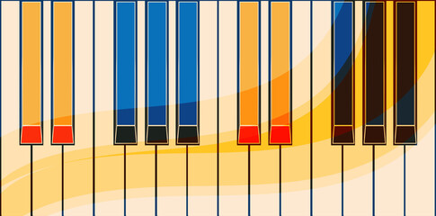 Vector abstract colorful piano keyboard background. EPS 10