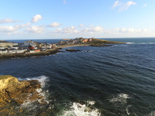 San Cibrao San Ciprian, coastal village of  Galicia, Spain. Aerial Drone Photo