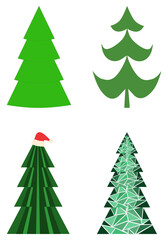 Set Christmas Trees for Holiday design. Vector illustrations