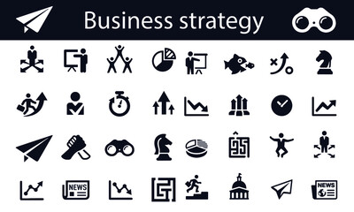 Obraz na płótnie Canvas business strategy icons vector design black and white
