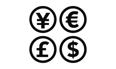currency icons graphic icon series vector.