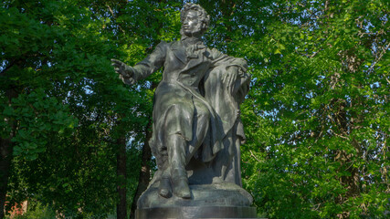 Monument to Pushkin. Statue of great russian poet Alexander Pushkin
