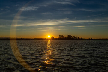 Naklejka premium Sunset over Port Gardener Everett Washington