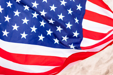 America Flag background for design. Usa national flag as symbol of democracy, patriot, us memorial day or 4th of july.