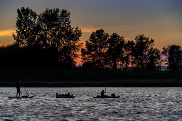 Sunset over Port Gardener Everett Washington