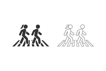 Walk line icon set symbol logo template. Vector