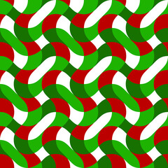 Vector seamless pattern wavy intersecting lines in Christmas and New Year colors
