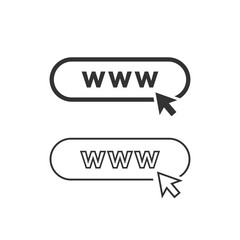 Web line icon set vector. Flat icon Web internet with arrow