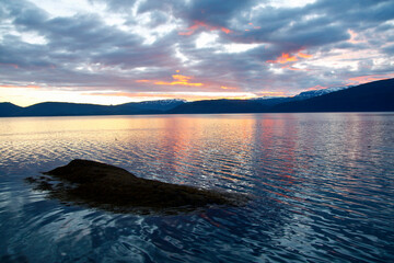 Midnight sun Mo I Rana Norway