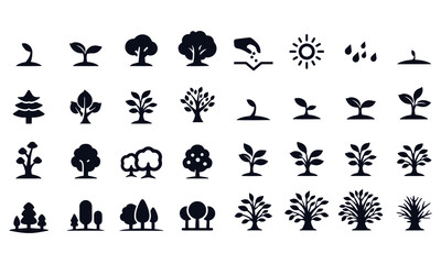 Naklejka premium Growing Tree Icons vector design 