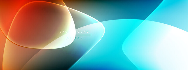 Vector abstract background - liquid bubble shapes on fluid gradient with shadows and light effects. Shiny design template for text