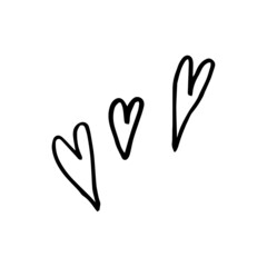 Three hearts vector element. Decoration print for wedding invitation,poster,card,fabric,etc. Fashion valentine day ornament.