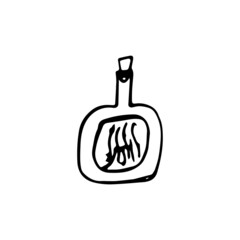 Magic poison bottle doodle vector element. Halloween decoration about esotericist and magic. 
