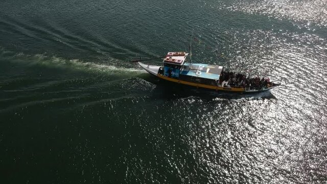 Old Port wine boat in the sea