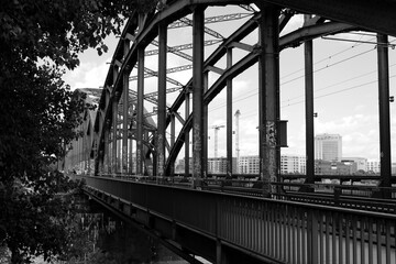 railway bridge black and white