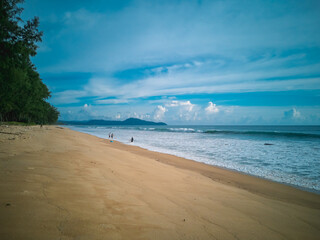 tropical beach with blue sky