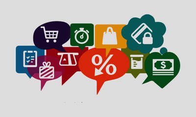  Shopping Icons Set vector design 