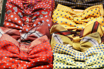 Bowties in a shop shelf