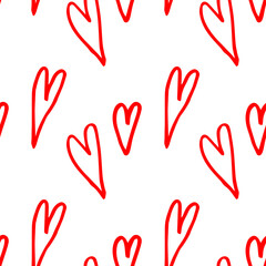 Abstract seamless heart pattern.Pink background textile texture.Colorful print for wedding invitation,poster,card,fabric,etc. Fashion valentine day ornament.