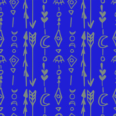 Tribal elements collection. Ethnic collection with arrows. Navajo elements for design. Set with tribal, Indian, Aztec, hipster, boho elements.