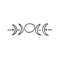 Moon element for design. Vector illustration.    