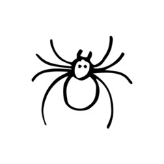 Spider cartoon doodle element. Halloween decoration.