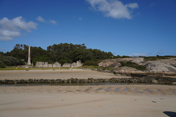 Beach in San Cibrao San Ciprian, coastal village of  Galicia, Spain