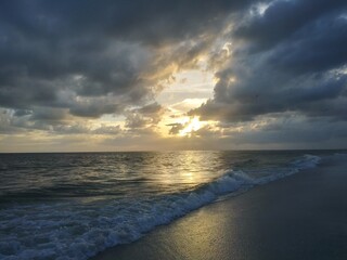 sunset over the sea