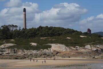 Beach in San Cibrao San Ciprian, coastal village of  Galicia, Spain