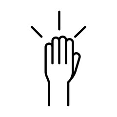 hand up human rights day, line icon design