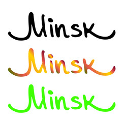 Vector handwritten word - Minsk