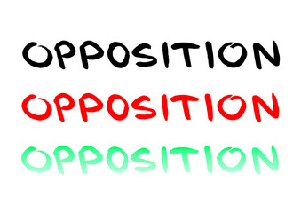 Vector handwritten word - opposition