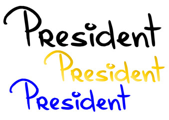 Vector handwritten word - president