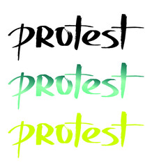 Vector handwritten word - protest