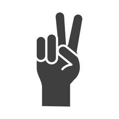 hand peace and love gesture, human rights day, silhouette icon design